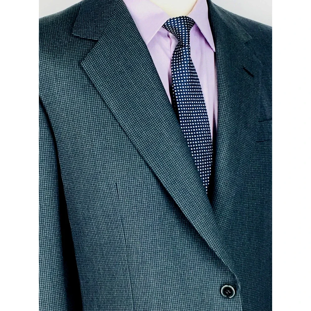 40R Brioni Italy Mens 2 Button Pure Wool Blazer Sport Coat Jacket Houndstooth